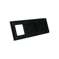 Trijų vietų LIVOLO stiklo panelė 7021G-62 (2+1+1xRėmelis) Juoda