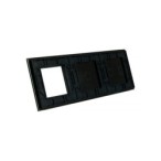 Trijų vietų LIVOLO stiklo panelė 7021G-62 (2+1+1xRėmelis) Juoda