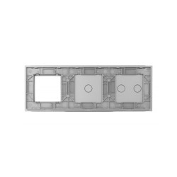Trijų vietų LIVOLO stiklo panelė 7021G-64 (2+1+1xRėmelis) Pilka
