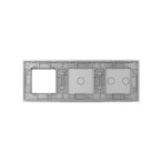 Trijų vietų LIVOLO stiklo panelė 7021G-64 (2+1+1xRėmelis) Pilka