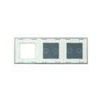 Trijų vietų LIVOLO stiklo panelė 7022G-61 (2+2+1xRėmelis) Balta