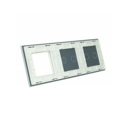 Trijų vietų LIVOLO stiklo panelė 7022G-61 (2+2+1xRėmelis) Balta