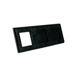 Trijų vietų LIVOLO stiklo panelė 7022G-62 (2+2+1xRėmelis) Juoda
