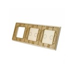 Trijų vietų LIVOLO stiklo panelė 7022G-63 (2+2+1xRėmelis) Aukso
