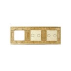 Trijų vietų LIVOLO stiklo panelė 7022G-63 (2+2+1xRėmelis) Aukso