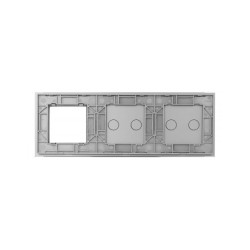 Trijų vietų LIVOLO stiklo panelė 7022G-64 (2+2+1xRėmelis) Pilka