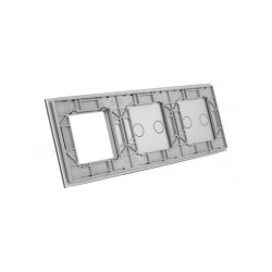 Trijų vietų LIVOLO stiklo panelė 7022G-64 (2+2+1xRėmelis) Pilka
