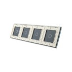 Keturių vietų LIVOLO stiklo panelė 701111-61 (1+1+1+1) Balta