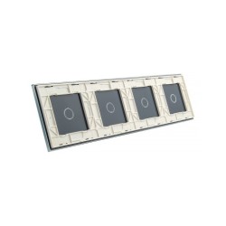 Keturių vietų LIVOLO stiklo panelė 701111-61 (1+1+1+1) Balta