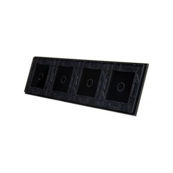 Keturių vietų LIVOLO stiklo panelė 701111-62 (1+1+1+1) Juoda