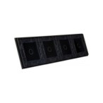 Keturių vietų LIVOLO stiklo panelė 701111-62 (1+1+1+1) Juoda
