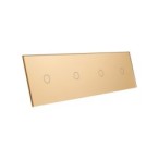 Keturių vietų LIVOLO stiklo panelė 701111-63 (1+1+1+1) Aukso