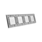 Keturių vietų LIVOLO stiklo panelė 701111-64 (1+1+1+1) Pilka