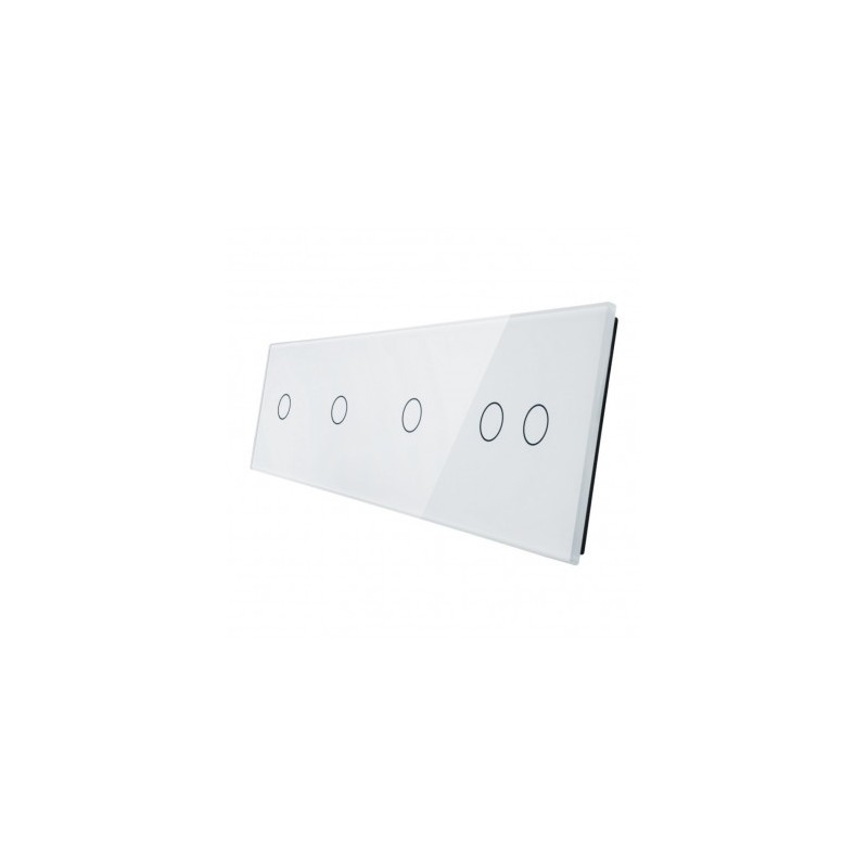 Keturių vietų LIVOLO stiklo panelė 701112-61 (1+1+1+2) Balta