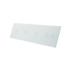 Keturių vietų LIVOLO stiklo panelė 701112-61 (1+1+1+2) Balta
