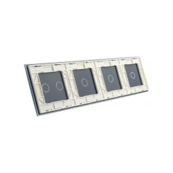 Keturių vietų LIVOLO stiklo panelė 701112-61 (1+1+1+2) Balta