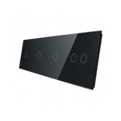 Keturių vietų LIVOLO stiklo panelė 701112-62 (1+1+1+2) Juoda