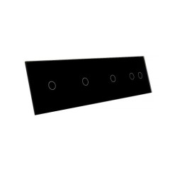 Keturių vietų LIVOLO stiklo panelė 701112-62 (1+1+1+2) Juoda