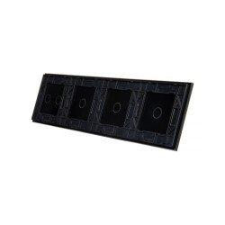 Keturių vietų LIVOLO stiklo panelė 701112-62 (1+1+1+2) Juoda
