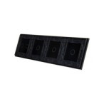 Keturių vietų LIVOLO stiklo panelė 701112-62 (1+1+1+2) Juoda