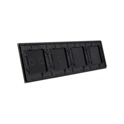 Keturių vietų LIVOLO stiklo panelė 701112-62 (1+1+1+2) Juoda