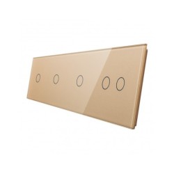 Keturių vietų LIVOLO stiklo panelė 701112-63 (1+1+1+2) Aukso