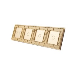 Keturių vietų LIVOLO stiklo panelė 701112-63 (1+1+1+2) Aukso
