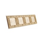 Keturių vietų LIVOLO stiklo panelė 701112-63 (1+1+1+2) Aukso