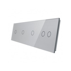 Keturių vietų LIVOLO stiklo panelė 701112-64 (1+1+1+2) Pilka