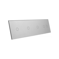 Keturių vietų LIVOLO stiklo panelė 701112-64 (1+1+1+2) Pilka