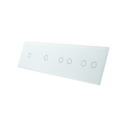 Keturių vietų LIVOLO stiklo panelė 701122-61 (1+1+2+2) Balta