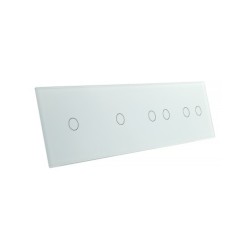 Keturių vietų LIVOLO stiklo panelė 701122-61 (1+1+2+2) Balta