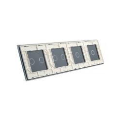 Keturių vietų LIVOLO stiklo panelė 701122-61 (1+1+2+2) Balta