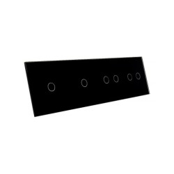 Keturių vietų LIVOLO stiklo panelė 701122-62 (1+1+2+2) Juoda