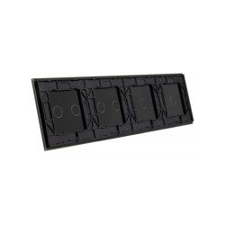 Keturių vietų LIVOLO stiklo panelė 701122-62 (1+1+2+2) Juoda