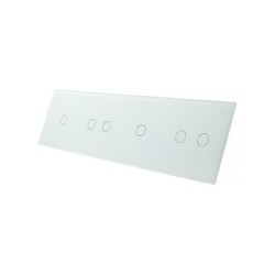 Keturių vietų LIVOLO stiklo panelė 701212-61 (1+2+1+2) Balta