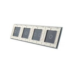 Keturių vietų LIVOLO stiklo panelė 701212-61 (1+2+1+2) Balta