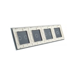 Keturių vietų LIVOLO stiklo panelė 701212-61 (1+2+1+2) Balta
