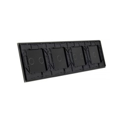 Keturių vietų LIVOLO stiklo panelė 701212-62 (1+2+1+2) Juoda