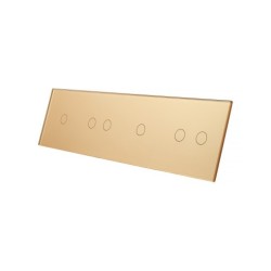 Keturių vietų LIVOLO stiklo panelė 701212-63 (1+2+1+2) Aukso