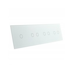 Keturių vietų LIVOLO stiklo panelė 701222-61 (1+2+2+2) Balta