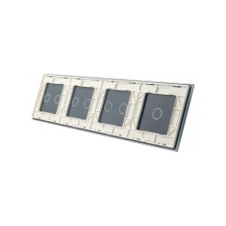 Keturių vietų LIVOLO stiklo panelė 701222-61 (1+2+2+2) Balta