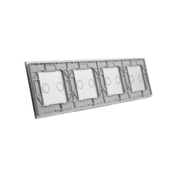 Keturių vietų LIVOLO stiklo panelė 702222-64 (2+2+2+2) Pilka