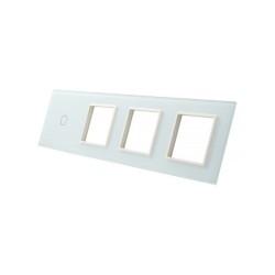 Keturių vietų LIVOLO stiklo panelė 701GGG-61 (1+3xRėmelis) Balta