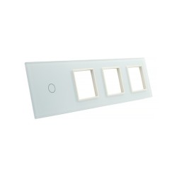 Keturių vietų LIVOLO stiklo panelė 701GGG-61 (1+3xRėmelis) Balta