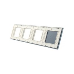 Keturių vietų LIVOLO stiklo panelė 701GGG-61 (1+3xRėmelis) Balta