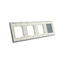 Keturių vietų LIVOLO stiklo panelė 701GGG-61 (1+3xRėmelis) Balta