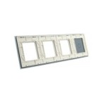 Keturių vietų LIVOLO stiklo panelė 701GGG-61 (1+3xRėmelis) Balta