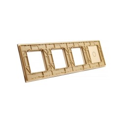 Keturių vietų LIVOLO stiklo panelė 701GGG-63 (1+3xRėmelis) Aukso