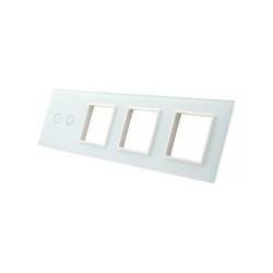 Keturių vietų LIVOLO stiklo panelė 702GGG-61 (2+3xRėmelis) Balta